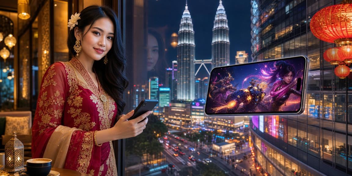 Pengguna mengakses platform pertaruhan sukan mudah alih di Seremban Malaysia